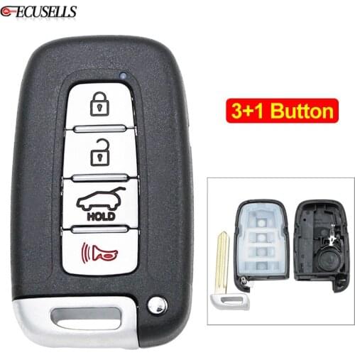 3+1/4 Button Remote Key Case Shell Housing For Hyundai Equus Sonata Azera Elantra Tucson Santa Fe for Kia Forte Optima Sorento