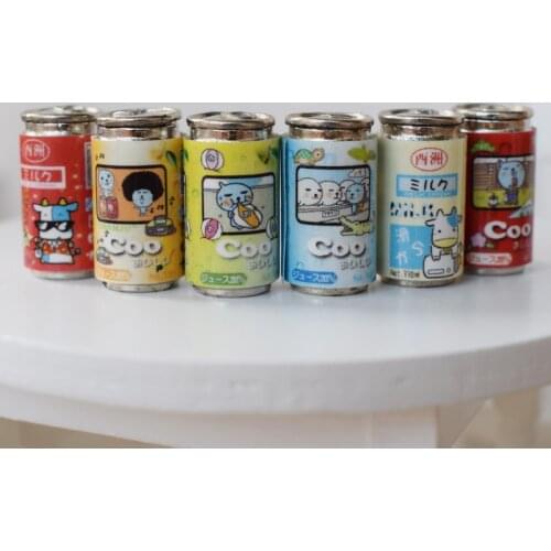 6PCS Cute Mini Miniature Dollhouse Milk Doll Drinks Beverage Play Food Toy for Barbies BJD Doll