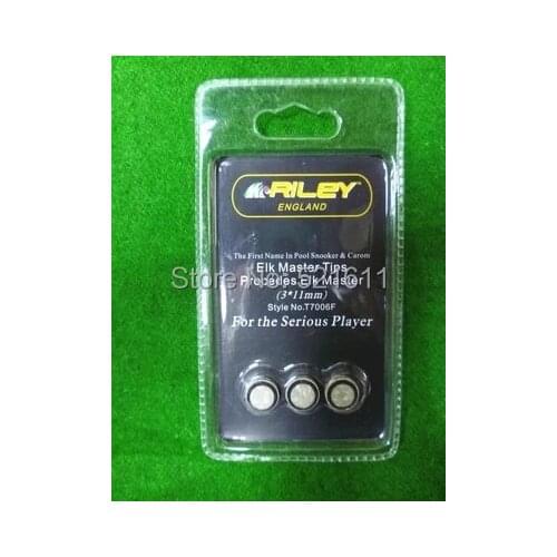 Free shipping 9pcs/lot RILEY ELK Master tip 11mm professional snooker leather cue tip/snooker tips