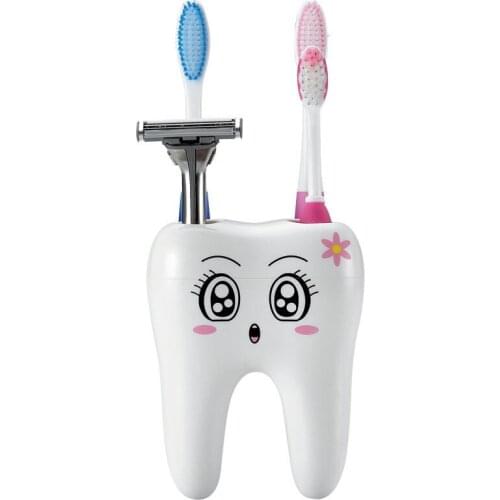 Creative Toothbrush Holder Cute Cartoon Toothbrush Stand with 4 Slots Tooth Storage Case Bathroom Accessories