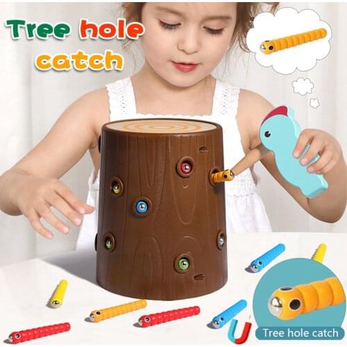 Montessori Toys For Babies Wood Bird Catching Insects Games Montessori Educational Wooden Toys For Children Funny Birthday Gifts
