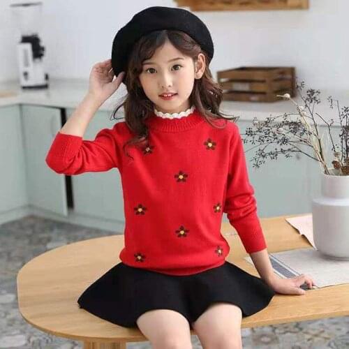 Childrens Sweater 2019 Autumn/Winter Kids Knitted warm Pullover Sweaters For Girls knitting wear 3 4 5 6 8 10 12 14 Years