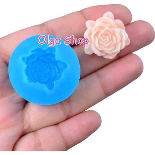 HYL350 19.7mm x 17.8mm Flower Silicone Mold Fondant Cake Decoration Candy Resin Clay Earrings Necklace Craft Soap Candle