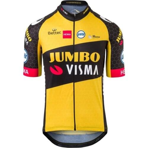 2021 JUMBO VISMA Cycling Jersey Short Sleeve Bicycling Jersey 19D Shorts MTB Bicycle Clothing Ropa Ciclismo Maillot Bike Wear