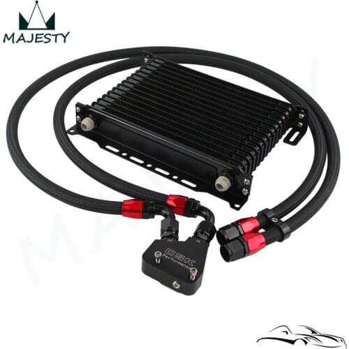 15 Row Engine Oil Cooler Kit+Sandwich Plate adapter Fit For LS1 LS2 LS3+Bracket Kit