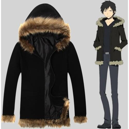 Durarara 3way standoff Costume Orihara Izaya Cosplay Coat Anime Unisex Men Hoodie Long Sleeve Jacket Tshirt Boy DRRR Winter Warm