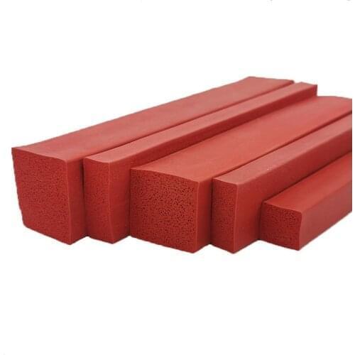 Silicon Foam Strip Heat Insulation Hight Temperature Resist Silicone Rubber Bar 1 - 20mm Thick 1m 5m Red