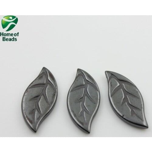Hot sale fashion hematite leaf pendant accessories diy accessories (10 pieces/lot) HP1095