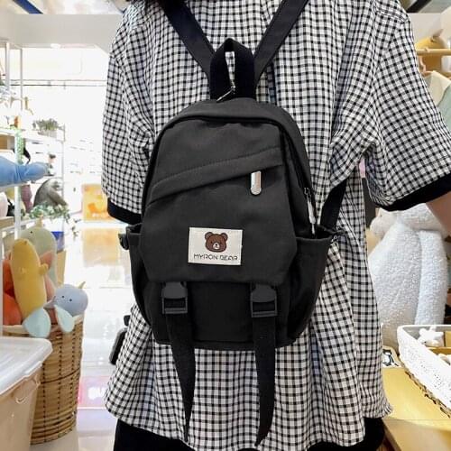 Summer New Black Ladies Small Backpack Japanese Casual Nylon Shoulder Messenger Bag Mini Schoolbags For Teenage Girls Mochila