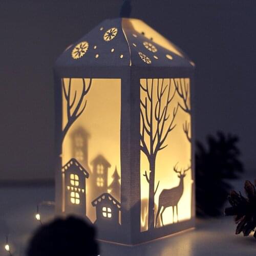 Metal cutting dies cut die mold Christmas deer house lantern decoration Scrapbook paper craft knife mould blade punch stencils