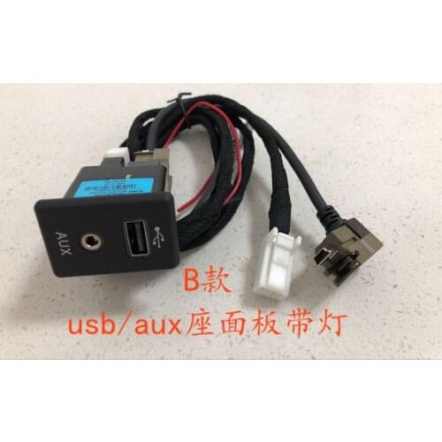 AUX Mini USB Cable Connector Socket with LED Light Interface for Nissan Teana X-trail Rogue Qashqai Radio Navigation CD