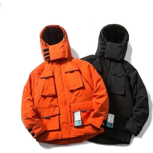 Mens tooling cotton clothing 2019 winter new multi-pocket tide brand ins couple cotton coat mens jacket