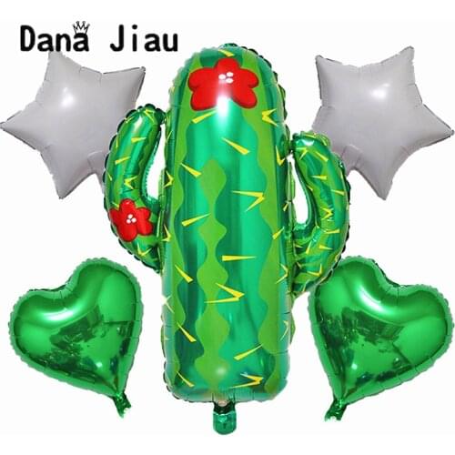 Set 5pcs big cactus balloons Birthday Party decoration balloon wedding summer desert Event green cacti Helium Ballon kids toy