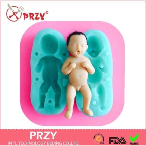 VERY TINY 3D Baby Silicone Mold Cake Decoration Mold Fondant Silicon Sleeping Baby PRZY F1870 Moulds Silicone Rubber