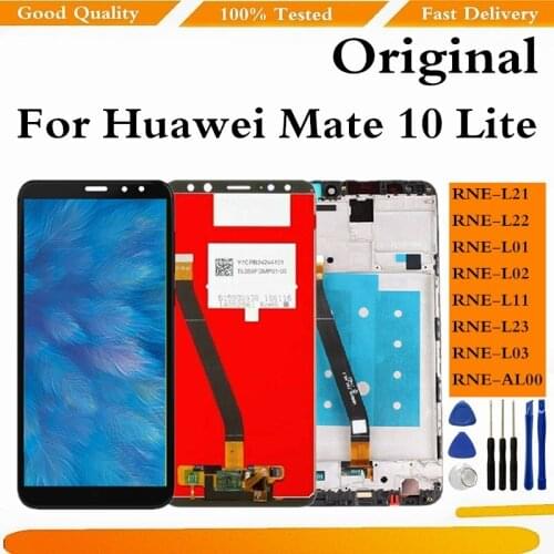 Original For Huawei Mate 10 Lite LCD Display Touch Screen Digitizer Assembly With Frame For Mate 10 Lite Display Replacement