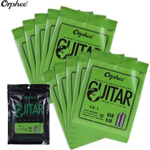 Orphee TX-1 Single Guitar String for Folk Guitar High-carbon Steel Core Phosphor Bronze Extra Light Tension Guitar Accessories