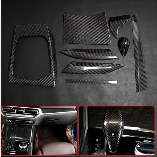 For BMW 3 4 Series G20 G21 G22 G23 G24 Carbon Fiber Central Control Dashboard Console Gear Shift Panel Interior Cover Trim