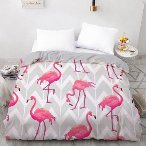 1PCS Duvet Cover,3D Luxury Printing Quilt Cover 200x200/140x200,Cartoon Flamingo Bedding Single/Double Size for Kids,Drop Ship