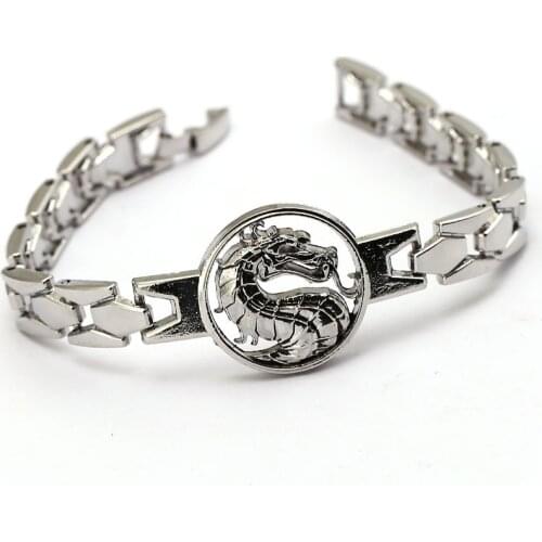 Hot Game Mortal Combat Bracelet Metal Link Chain Bangle Dragon Logo Charm Bracelets For Men Women Jewelry Souvnir Dropshipping