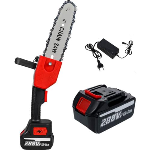 8 Inch Portable Electric Pruning Saw Rechargeable Mini Wood Spliting Chainsaw for Garden Orchard One-handed Woodworking Tool