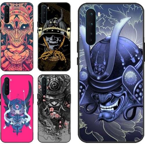 Samurai Mask Warrior Helmet Cover For Oneplus 9 Pro 7 8 T Nord 9R Case For OPPO Realme 8 Pro 6 7 Q3 Pro GT Neo C3 C15