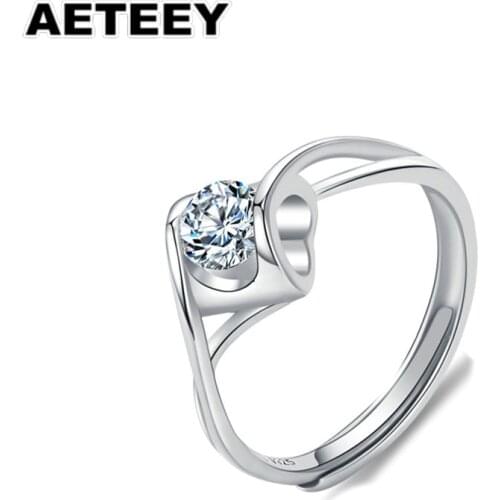 Silver 925 1 Carat Diamond Test Past D Color Moissanite Ring Brilliant Cut Gemstone Wedding Rings Women Jewelry JA-41