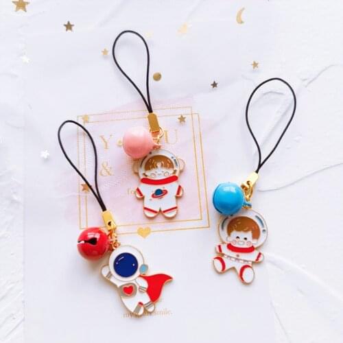 Cartoon Astronaut Phone Rope Lanyard Couple Pendent Charms Phone Personalized Gift Kawaii Lanyard DIY Keyring Jewelry Key Chain