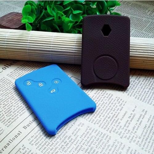 Car key silicone set cover for Renault Clio Logan Megane 2 3 Koleos scenic card remote shell New skin set protected Car styling