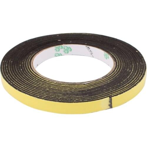 Uxcell 1PCS High Quality 12 x 2mm Sponge Single Side Adhesive Shock Resistant Anti-noise Foam Tape 5M Long Black,Yellow Hot Sale