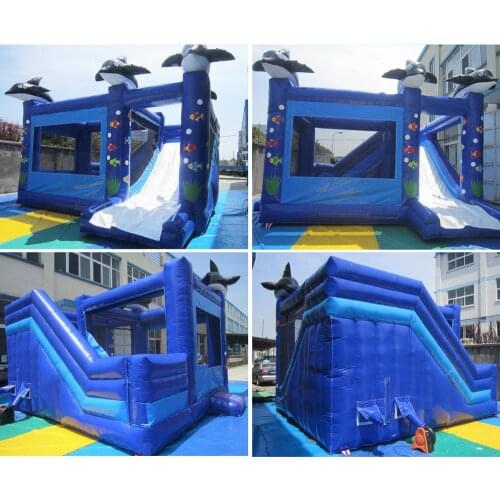 YLWCNN 0.5MM PVC Tarpaulin Kids Inflatable Trampoline Bouncer Toys With Air Blower Commercial USE
