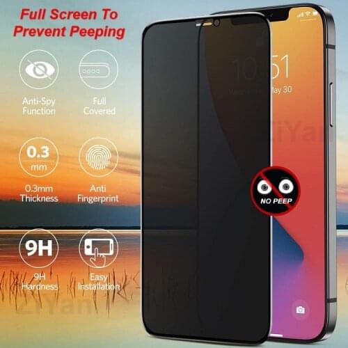 3D Anti Spy Peep Privacy Tempered Glass For iPhone 12 Mini 11 Pro XS Max XR X Screen Protector For iPhone 7 8 6 Plus SE2020 Film