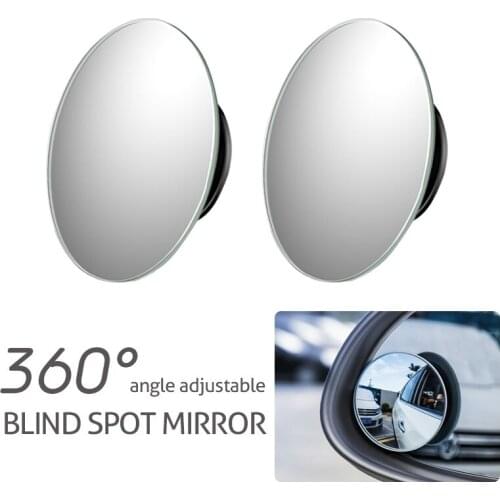 2PCS 360 Degree Car Blind Spot Mirror Rearview Mirror Safety Driving Adjustable Auxiliary Mirror
