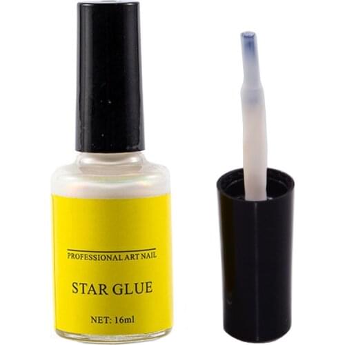 1 Bottle 16ml Nail Art Glue For Foil Sticker Nail Transfer Tips White Star Glue Adhesive Nail Accessories Manicure Decor Tool