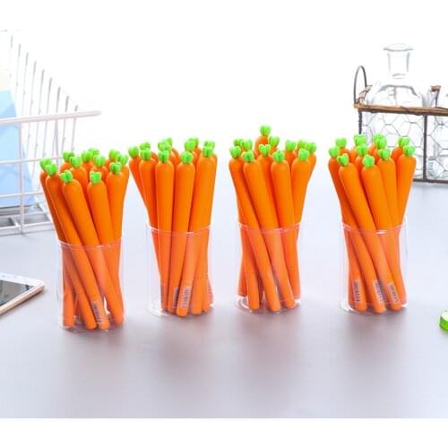 1 Pcs Cute Cartoon Realistic Carrot Styling Pen Neutral Black Signature Pen School Pen Office Supplies Wholesale