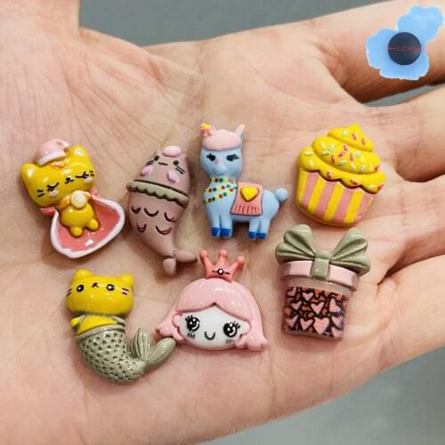 1pcs Resin Cupcake Cat Kids Shoes Accessories Shoes Decorations Croc Jibz Charm DIY Bracelet Children X-mas Presents