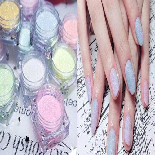 12Pcs/Lot Ultra-Fine Nail Art Sugar Powder Shining Holographic Light Colors Dust Sand Powder Candy Coat UV Gel Glitter Set