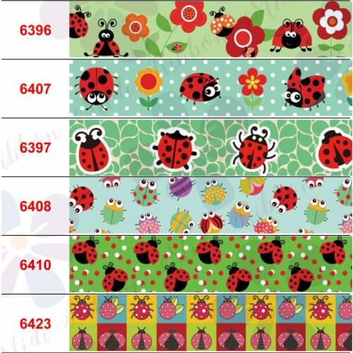 16mm-75mm Cartoon Series Animal Daisy Flower Printed Grosgrain/Foe Ribbon DIY Party Decor Hair Bowknots 50yards/roll