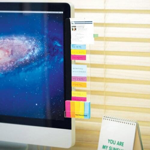 2PCS Acrylic Computer Monitor Screen Memo Board Pads Message Reminder Sticky Side Panel for Sticky Notes Tabs Computer PC