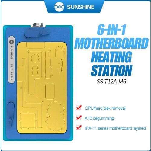 6 IN 1 SUNSHINE T12A/T12A-M6 Motherboard Layered Heating System for IPhone11/11P/11P MAX Heating Platform Station Repair Tools
