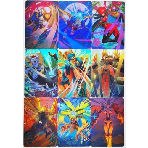 9pcs/set Digital Monster Digimon Adventure Refraction Toys Hobbies Hobby Collectibles Game Anime Collection Cards