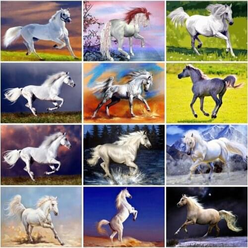 Full Square/Round Drill 5D Diy Diamond Painting Horse Diamond Embroidery Animal Mosaic Picture Of Rhinestones Mosaic Home Decor