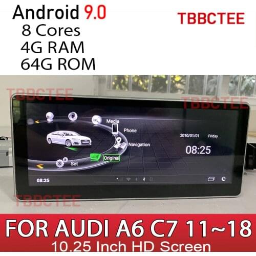Android 9.0 4GB 64GB For Audi A6 C7 2011~2018 MMI Car Multimedia Player Auto Radio GPS Navigation HD Touch Screen