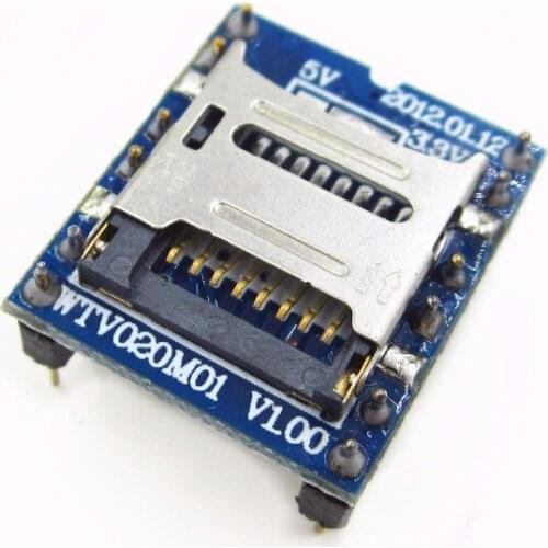 Free shiping 5PCS/LOT WTV020 WTV020-SD WTV020SD-20SS Mini SD Card MP3 Sound Module For PIC 2560 UNO R3 WTV020-SD-16P