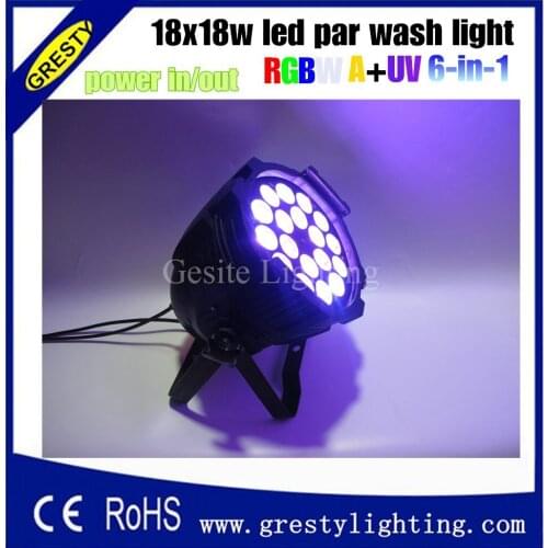 Free Shipping 6pcs/lot Led indoor par 18x18 rgbwauv led par 18pcs 18w rgbwa led par led lighting