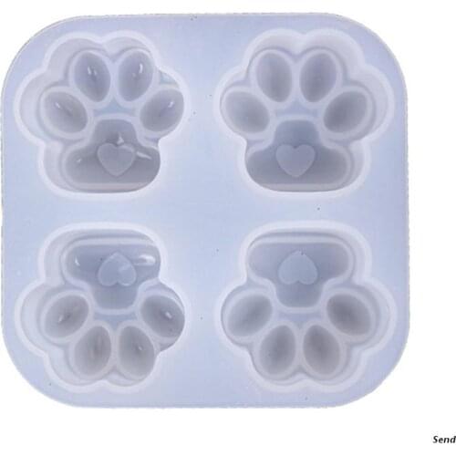 Shiny Glossy love Silicone Mold Love Cat Paw Epoxy Resin Mold DIY Keychain Jewelry for Valentine Gift Craft