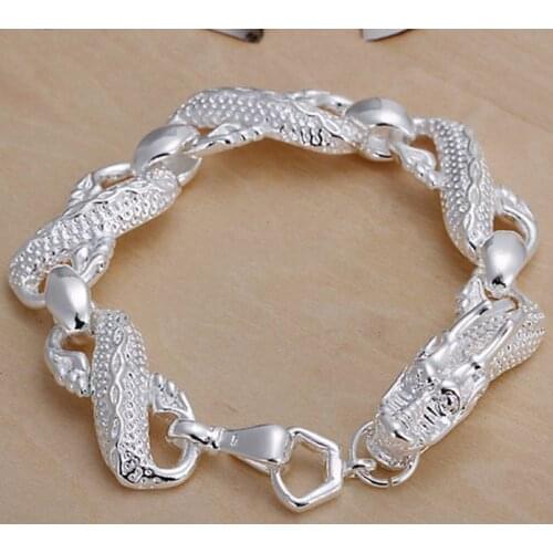 Bracelet 925-sterling-silver Bracelet Silver Trendy Jewelry Bracelet White Dragon Jewelry Wholesale Free Shipping cnva LH036