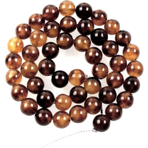 Natural Stone Beads Brown Marble Loose Beads for Jewelry Making Needlework DIY Bracelet Strand 4-12 MM