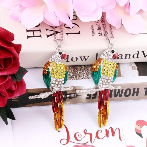 Full Zircon Necklace Charm Crystal Vintage bird Choker Cute Pendant Torque Sweater Necklace Flawless Ornaments Necklaces