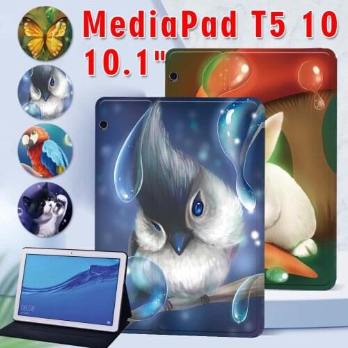 For Huawei Mediapad T5 Case,For Tablet Huawei MediaPad T5 AGS2-W09/L09/L03/W19 10.1" Animal Series Cover Case