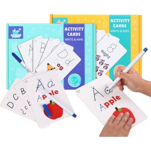 Kids Educational Toy Rewritable Early Learning Recognize Uppercase Small Letters Cards Children Education Toys Alphabet Puzzle